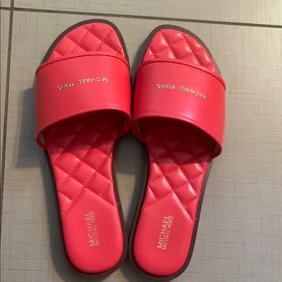 Michael Kors Women's Red Slide Sandals Sz.8.5 - Picture 1 of 6
